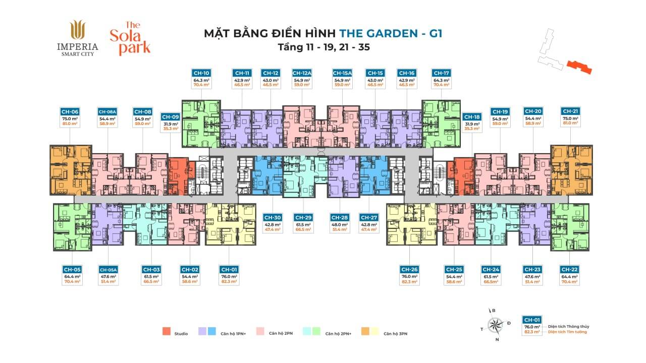 Mặt bằng G1 The Sola Park