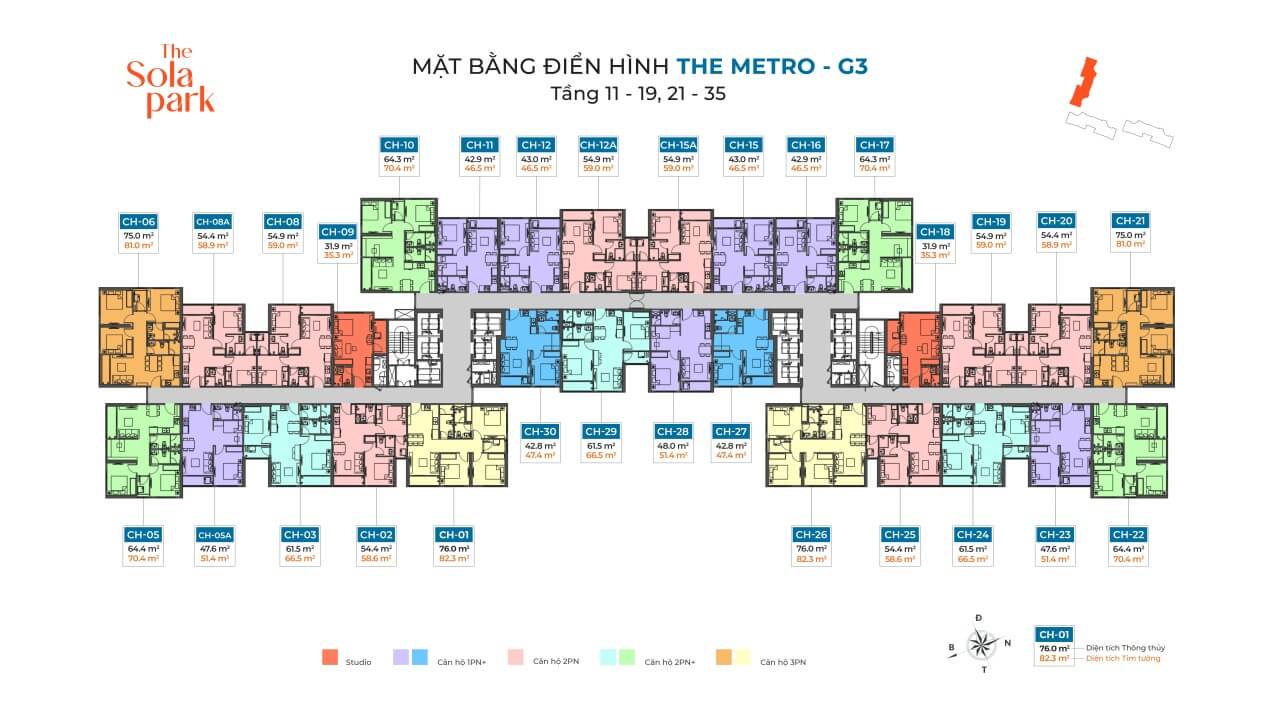 Mặt bằng G3 The Sola Park